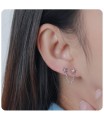 Double Star Stud Earrings Chain STC-80